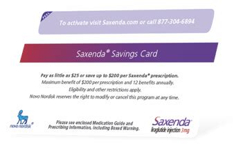 saxenda prescription card